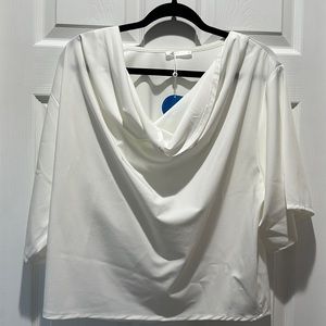 Cupshe Antonella Dolman Sleeve Drape Collar Loose Top
